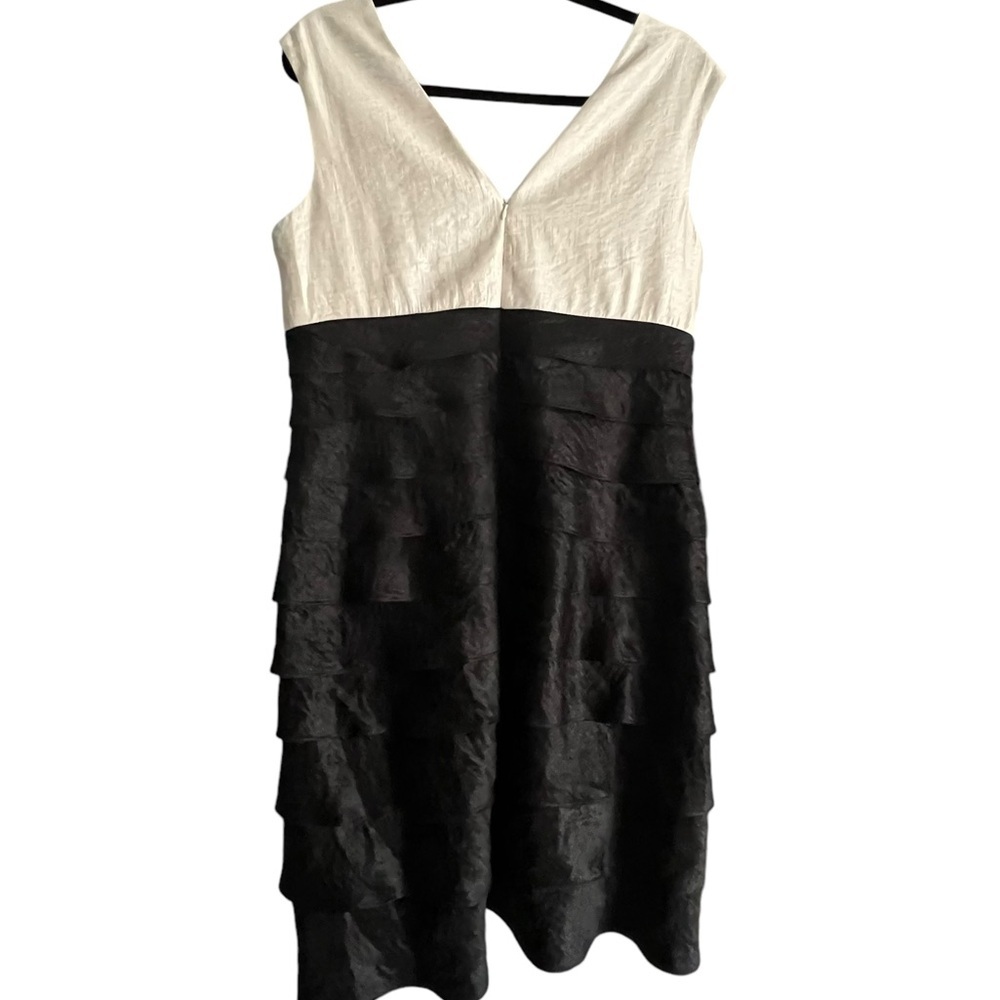 Vintage Willow Glen Sleeveless Black and Ivory Cocktail Dress Size 14Petite